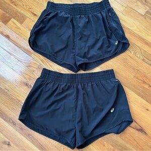 Two Pairs of ASICS running shorts, Women’s large